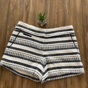 LOFT Black and White Striped Textured Women's Shorts